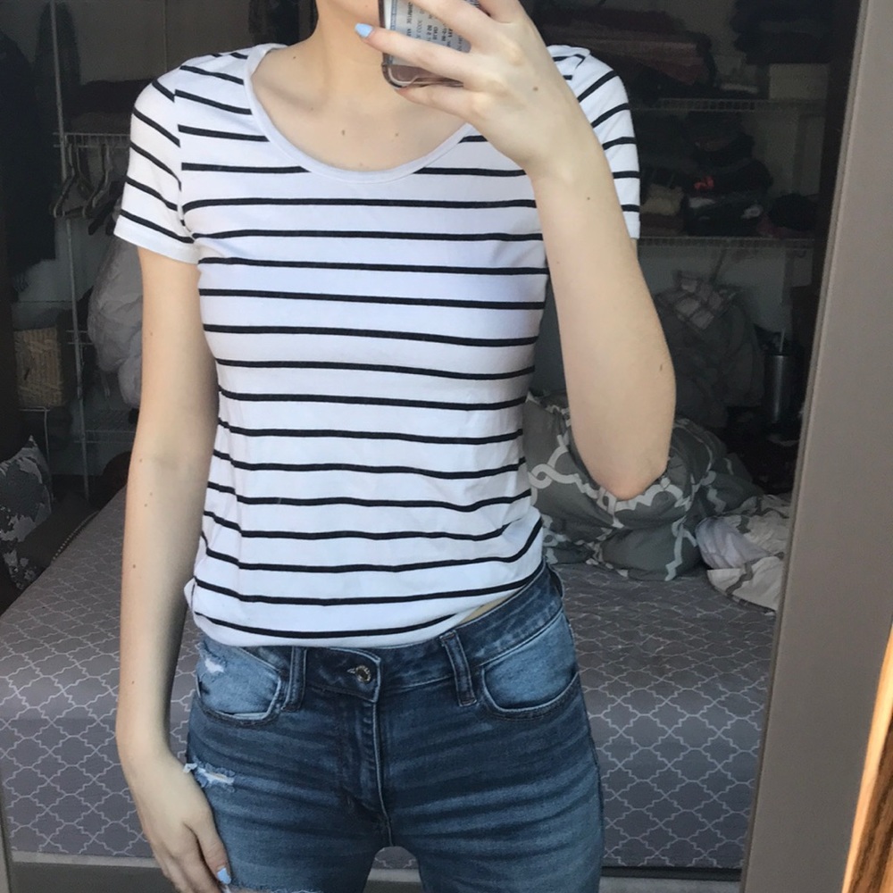 Black and White Striped T-shirt